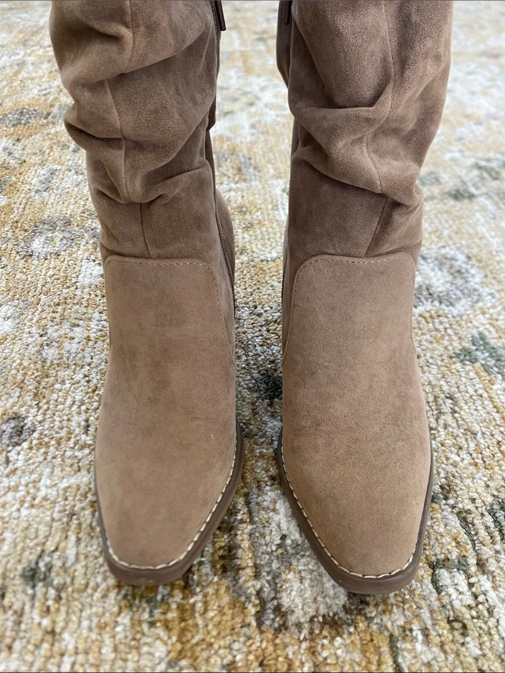 Universal Thread Taupe Suede Over-the-Knee Block Heel Boots